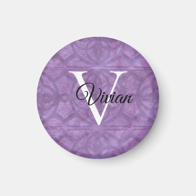 Imán Silenciar la acuarela púrpura (Frente)