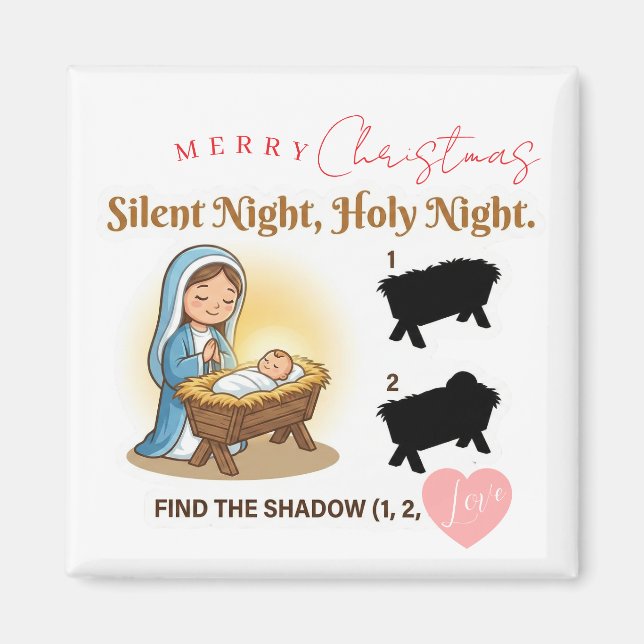 Imán Silent Night Nativity Scene Find The Shadow Game (Frente)