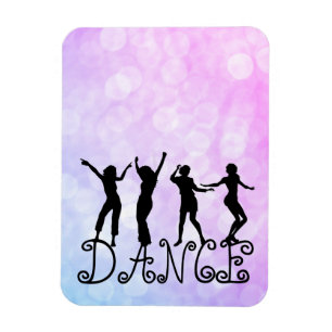 Imán Silhouette Dancers Bokeh Dance