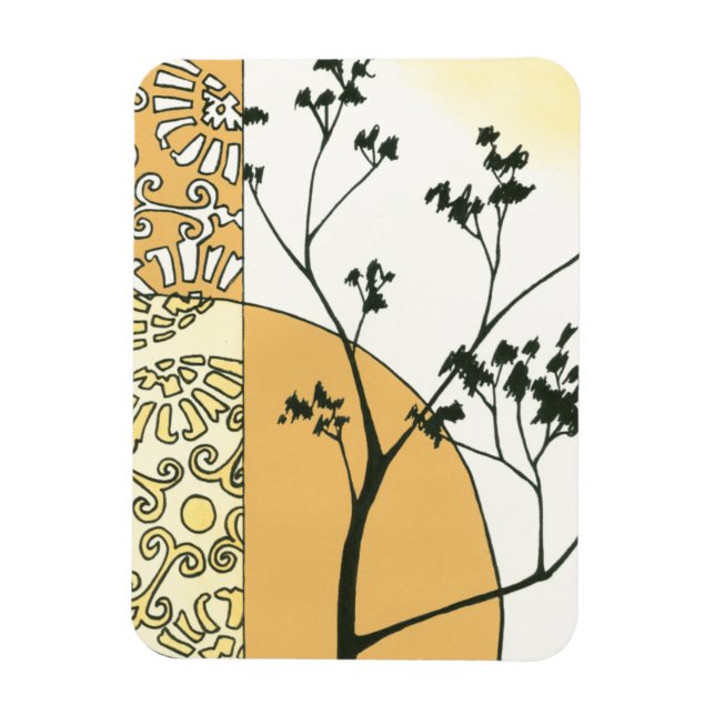 Imán Silhouette de árbol pardo por Megan Meagher (Vertical)