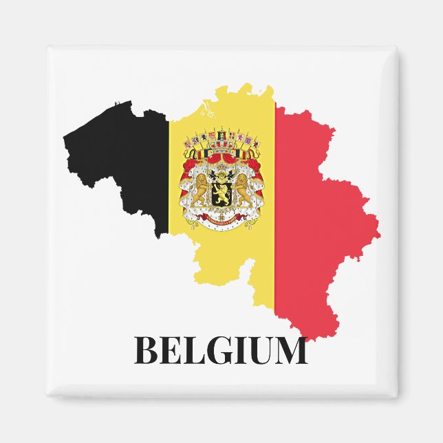 Imán Silhouette de Bélgica, bandera, (Frente)