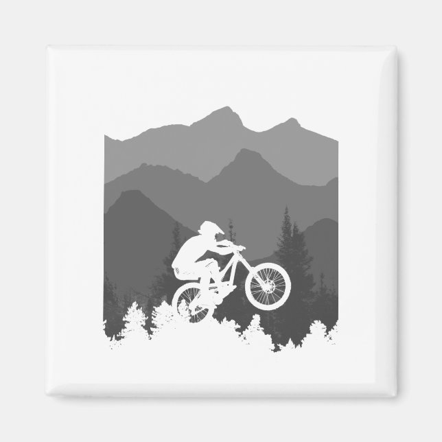Imán Silhouette de bicicleta de montaña para el fanátic (Frente)