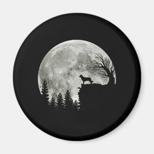 Imán Silhouette de Border Collie en Perro de Halloween 