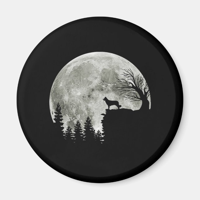Imán Silhouette de Border Collie en Perro de Halloween  (Frente)