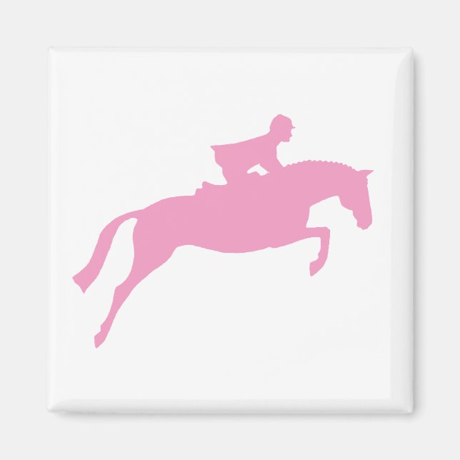 Imán Silhouette de caballo de parachoques (rosa) (Frente)