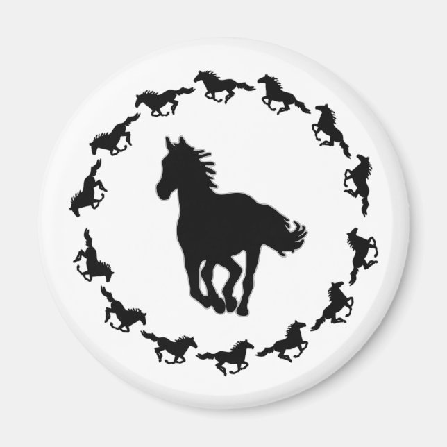 Imán Silhouette de diseño de caballos (Frente)