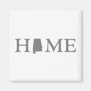 Imán Silhouette de estado de Alabama Home Word