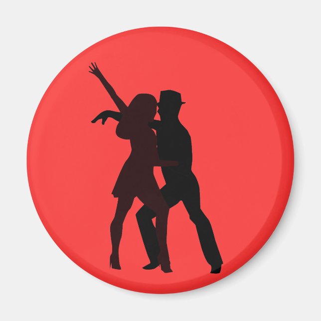 Imán Silhouette de Salsa Dancers (Frente)