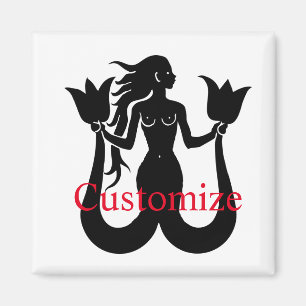 Imán Silhouette de sirena de dos colas Thunder_Cove