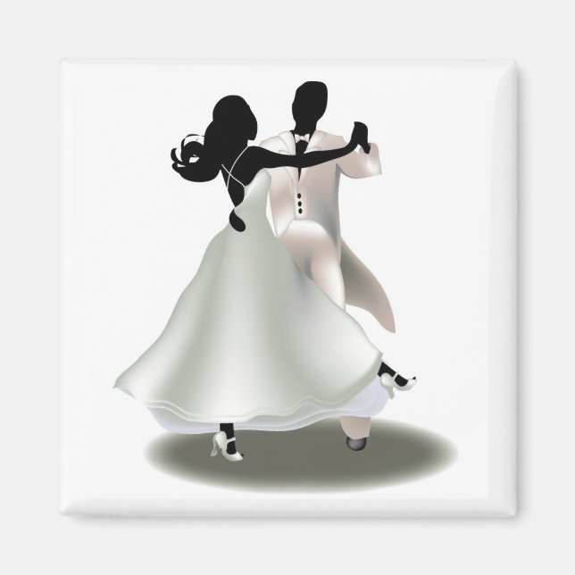 Imán Silhouette de una pareja bailarina (Frente)