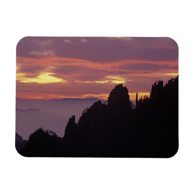 Imán Silhouette del monte Huangshan (montaña amarilla)  (Horizontal)