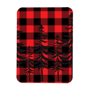 Imán Silhouette Evergreen de Red Plaid