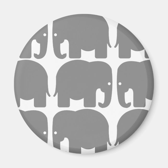 Imán Silhouette Gray Elephants (Frente)