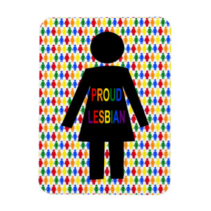 Imán Silhouette lesbiana LGBTQ y damas de arco iris
