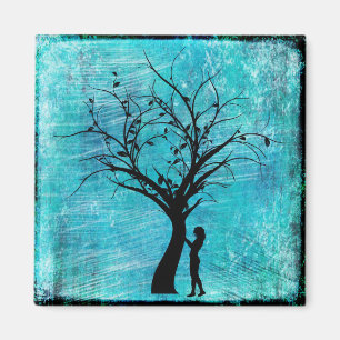 Imán Silhouette Megnat, mujer y árbol