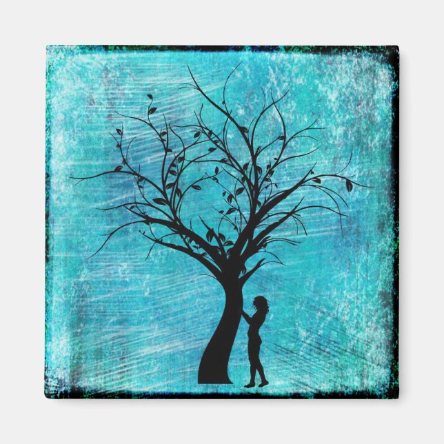 Imán Silhouette Megnat, mujer y árbol (Frente)