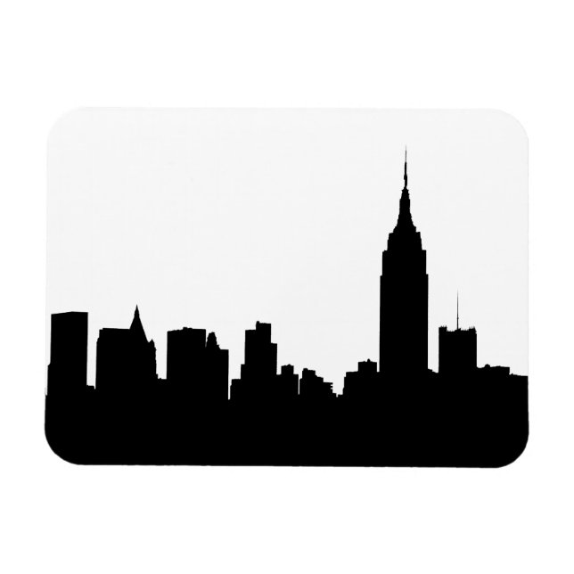 Imán Silhouette Skyline de NYC, Empire State Bldg #1 (Horizontal)