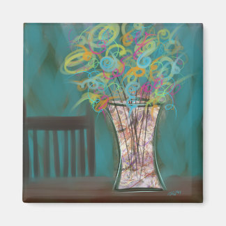 Imán Silla con arte original de Bouquet expresivo