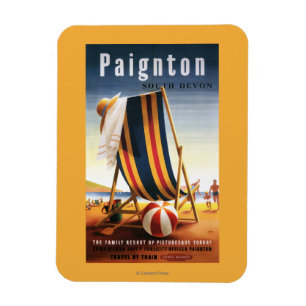 Imán Silla de playa de los ferrocarriles y poster