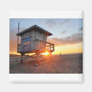 Imán Silla de Salvavidas Redondo Beach Sunset 01