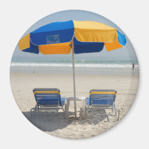 Imán sillas de playa vacías