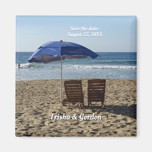 Imán Sillas de playa y paraguas Salven al personalizado