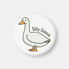 Imán Silly Goose Funny Cartoon Goose