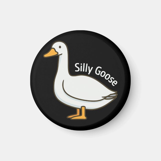 Imán Silly Goose Funny Cartoon Goose (Frente)