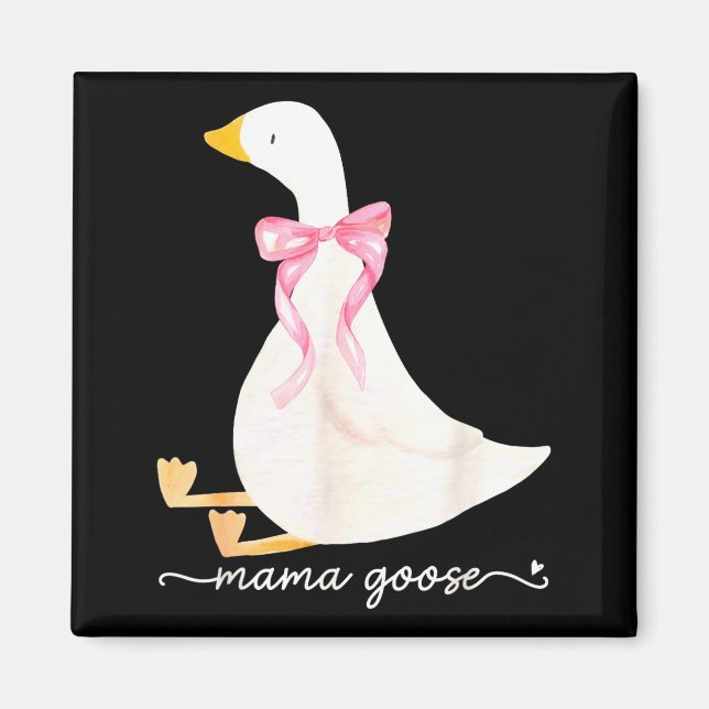 Imán Silly Mama Goose Daddy Goose Matching Goose Family (Frente)