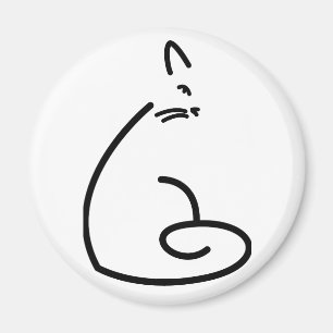 Imán Silueta artística del gato de Swirly