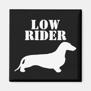 Imán Silueta blanca de Dachshund + tus ideas
