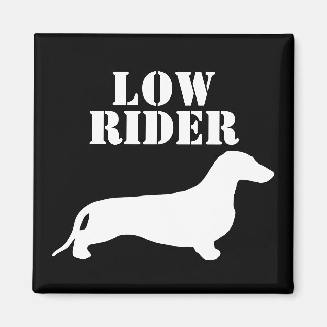 Imán Silueta blanca de Dachshund + tus ideas (Frente)