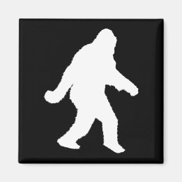 Imán Silueta blanca sasquatch para fondos oscuros