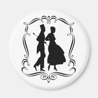 Imán Silueta de arte vintage Magnet de mujer elegante
