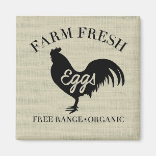 Imán Silueta de campo de pollo fresco de granja