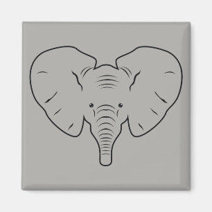 Imán Silueta de cara de elefante