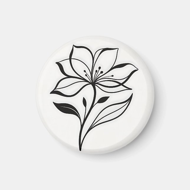 Imán Silueta de Flor de Lirio Elegante (Frente)