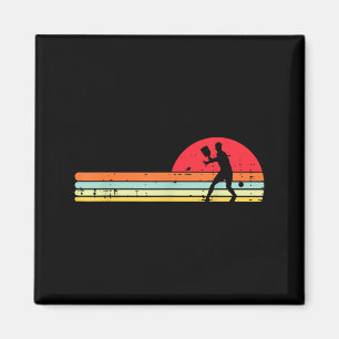 Imán Silueta de jugador de pickleball retro pickle ball