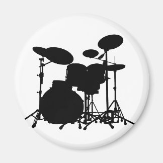 Imán Silueta de kit de tambor blanco y negro - Para tam