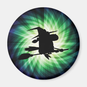 Imán Silueta de la bruja de Halloween; Guay