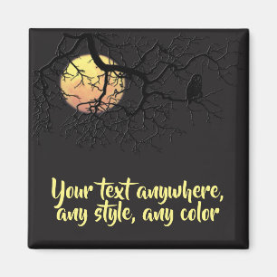 Imán Silueta de la luna y del búho