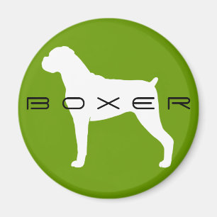 Imán Silueta de perro boxer con orejas naturales