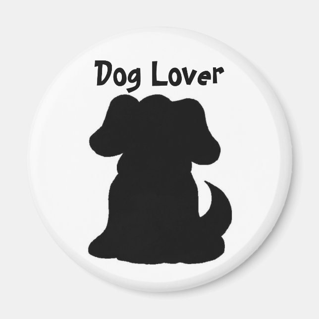 Imán Silueta de perro negro (Frente)