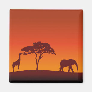 Imán Silueta de Safari Africana - Magnet