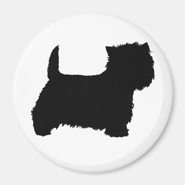 Imán Silueta de Terrier West Highland Blanco (Frente)