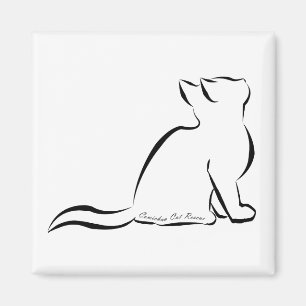 Imán Silueta del gato negro, texto interior