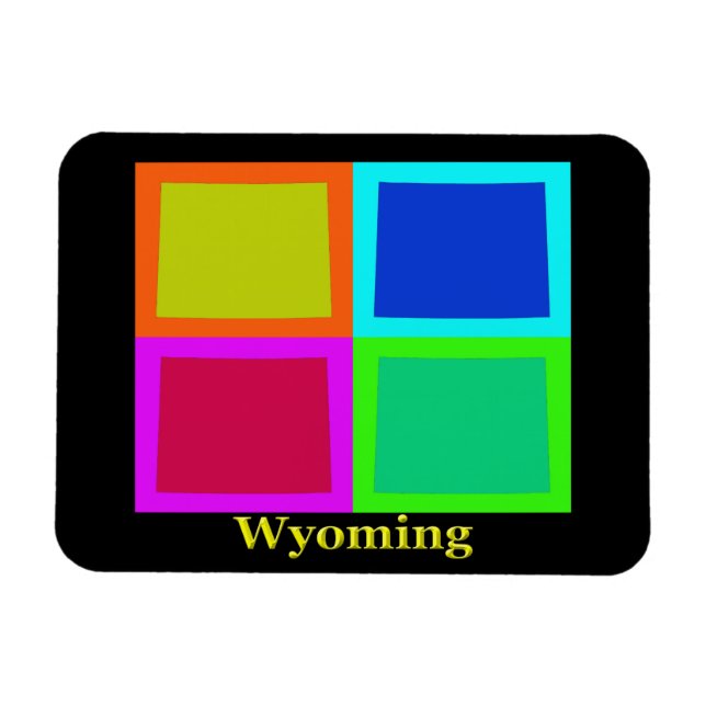 Imán Silueta del mapa de Wyoming (Horizontal)