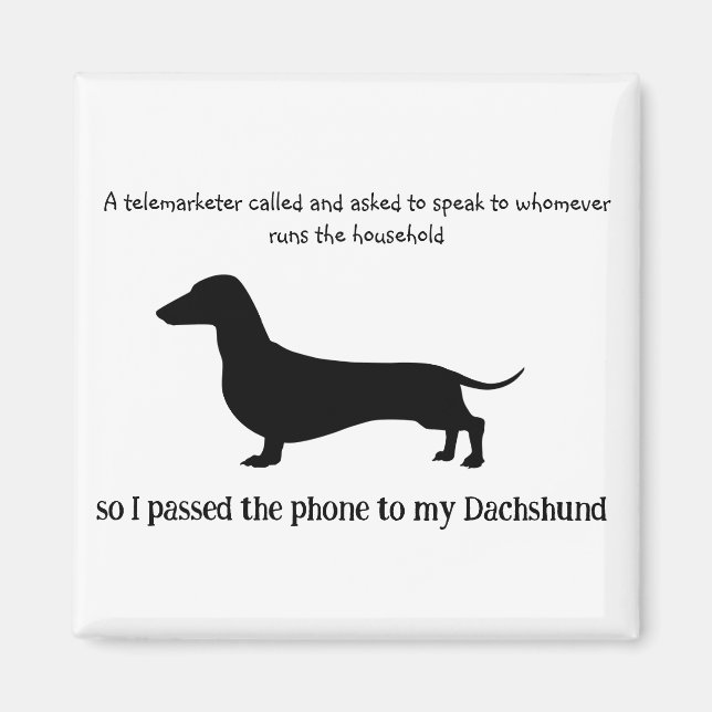 Imán Silueta divertida de Dachshund  (Frente)