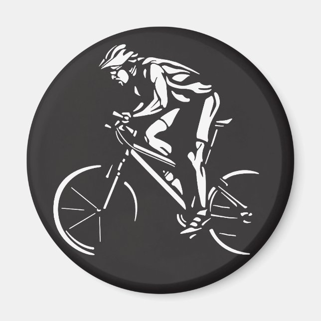 Imán silueta inversa de ciclista (Frente)