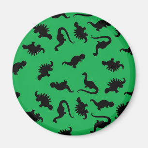 Imán Siluetas de dinosaurios sobre el patrón de fondo v